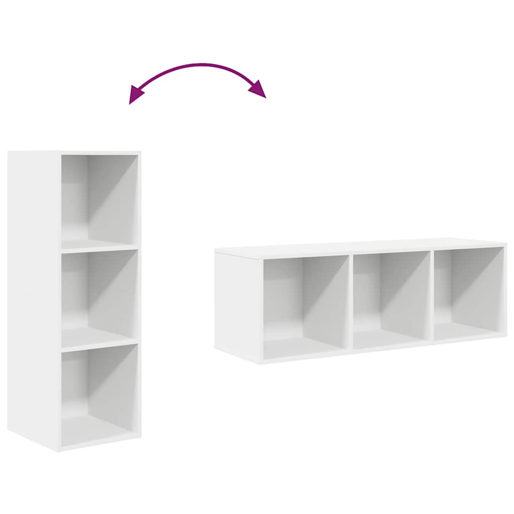 Mobile TV da Parete Bianco 37x37x107 cm in Legno Multistrato