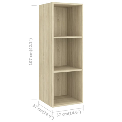 Mobile TV da Parete Rovere Sonoma 37x37x107cm Legno Multistrato