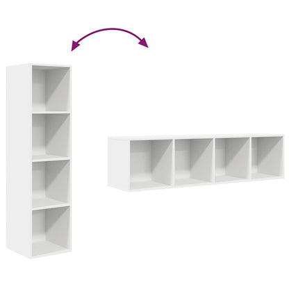 Mobile TV da Parete Bianco 37x37x142,5 cm in Legno Multistrato