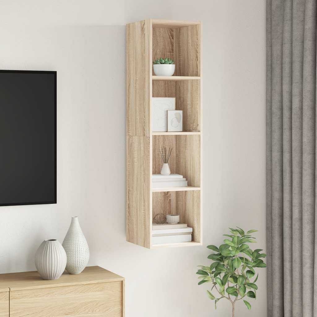 Mobile TV Parete Rovere Sonoma 37x37x142,5cm Legno Multistrato
