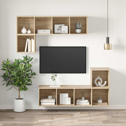Mobile TV Parete Rovere Sonoma 37x37x142,5cm Legno Multistrato