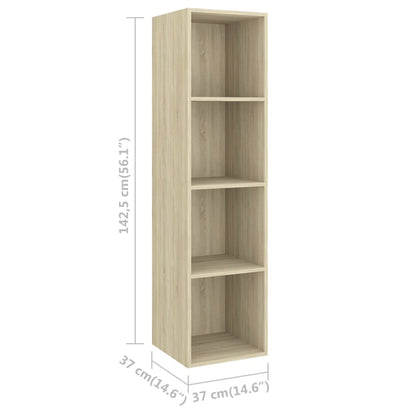 Mobile TV Parete Rovere Sonoma 37x37x142,5cm Legno Multistrato