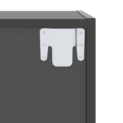 Mobile TV Parete Grigio Lucido 37x37x142,5cm Legno Multistrato