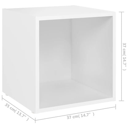 Mobile Porta TV Bianco 37x35x37 cm in Legno Multistrato - homemem39