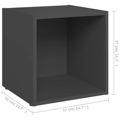 Mobili Porta TV 2 pz Grigi 37x35x37 cm in Legno Multistrato