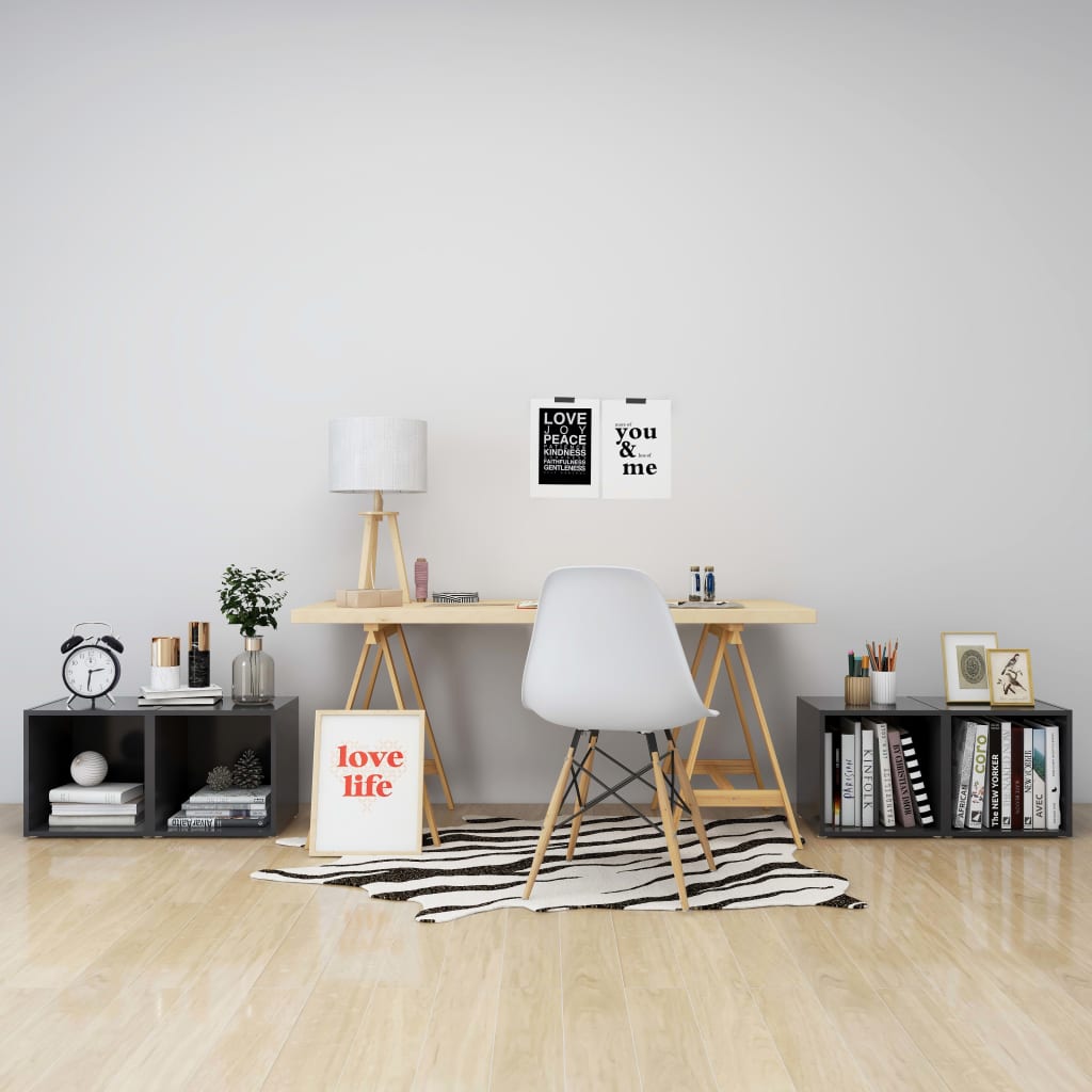 Mobili Porta TV 4 pz Grigi 37x35x37 cm in Legno Multistrato - homemem39