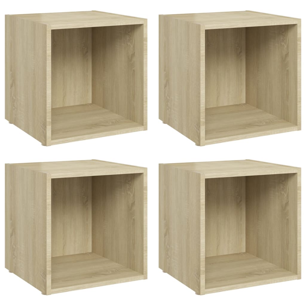 Mobili Porta TV 4pz Rovere Sonoma 37x35x37 cm Legno Multistrato - homemem39