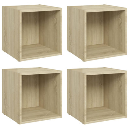 Mobili Porta TV 4pz Rovere Sonoma 37x35x37 cm Legno Multistrato - homemem39