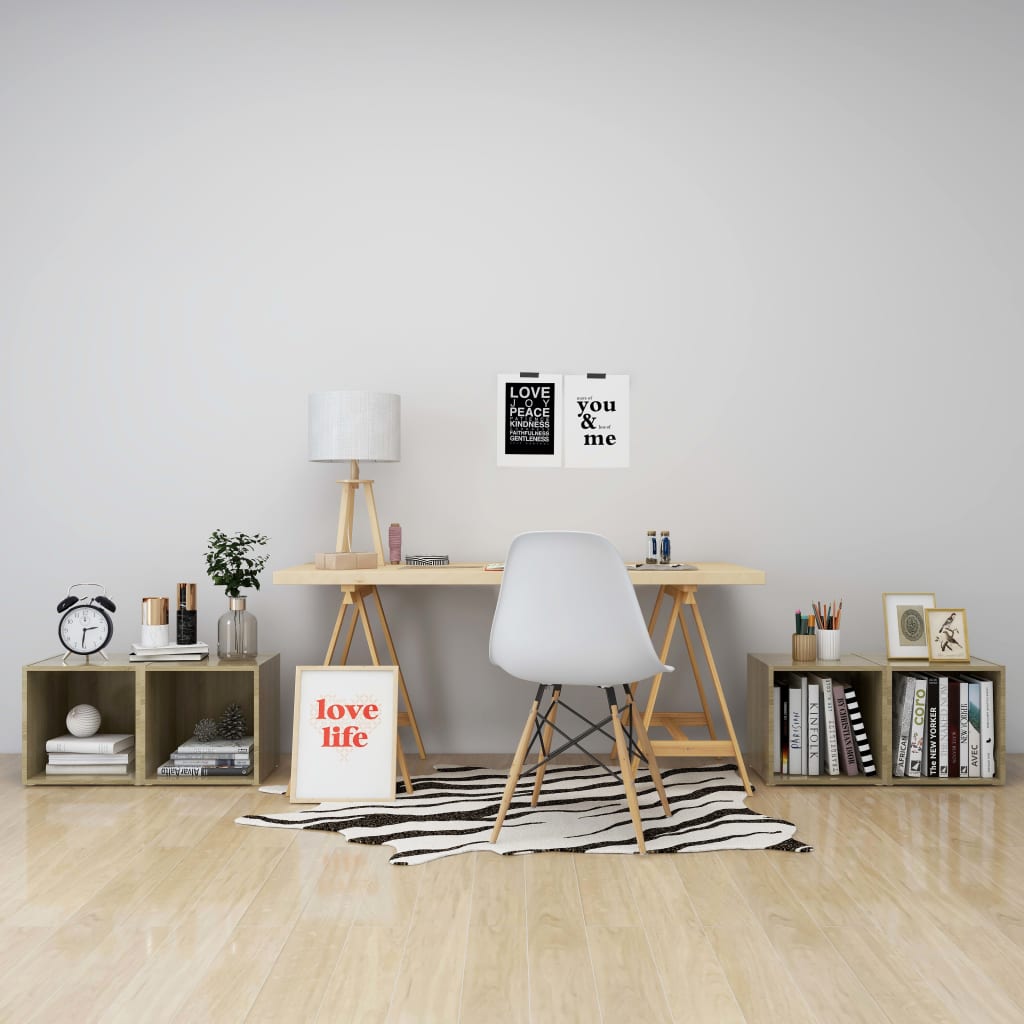 Mobili Porta TV 4pz Rovere Sonoma 37x35x37 cm Legno Multistrato - homemem39