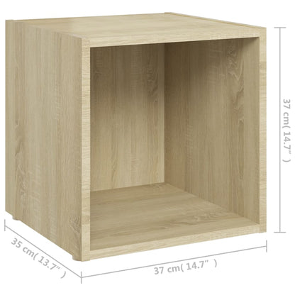 Mobili Porta TV 4pz Rovere Sonoma 37x35x37 cm Legno Multistrato - homemem39