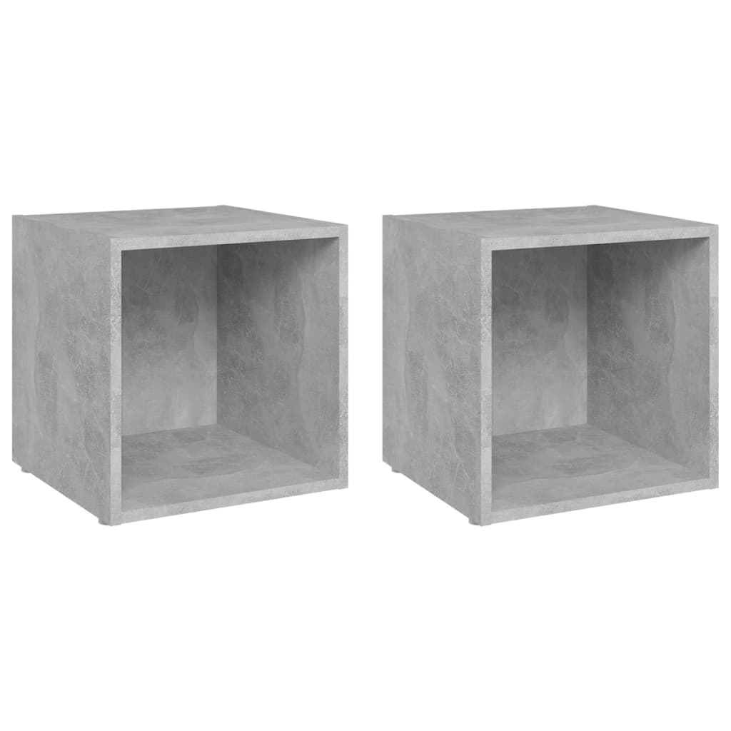 Mobili Porta TV 2pz Grigio Cemento 37x35x37cm Legno Multistrato - homemem39