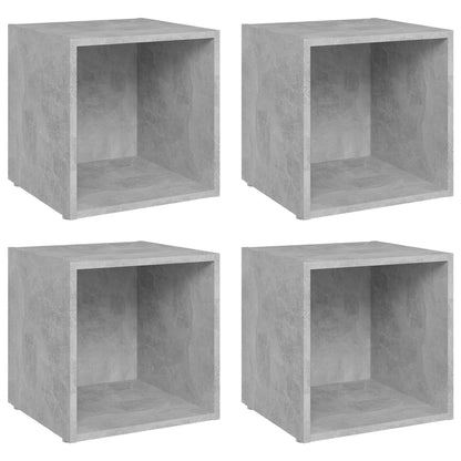 Mobili Porta TV 4pz Grigio Cemento 37x35x37cm Legno Multistrato - homemem39