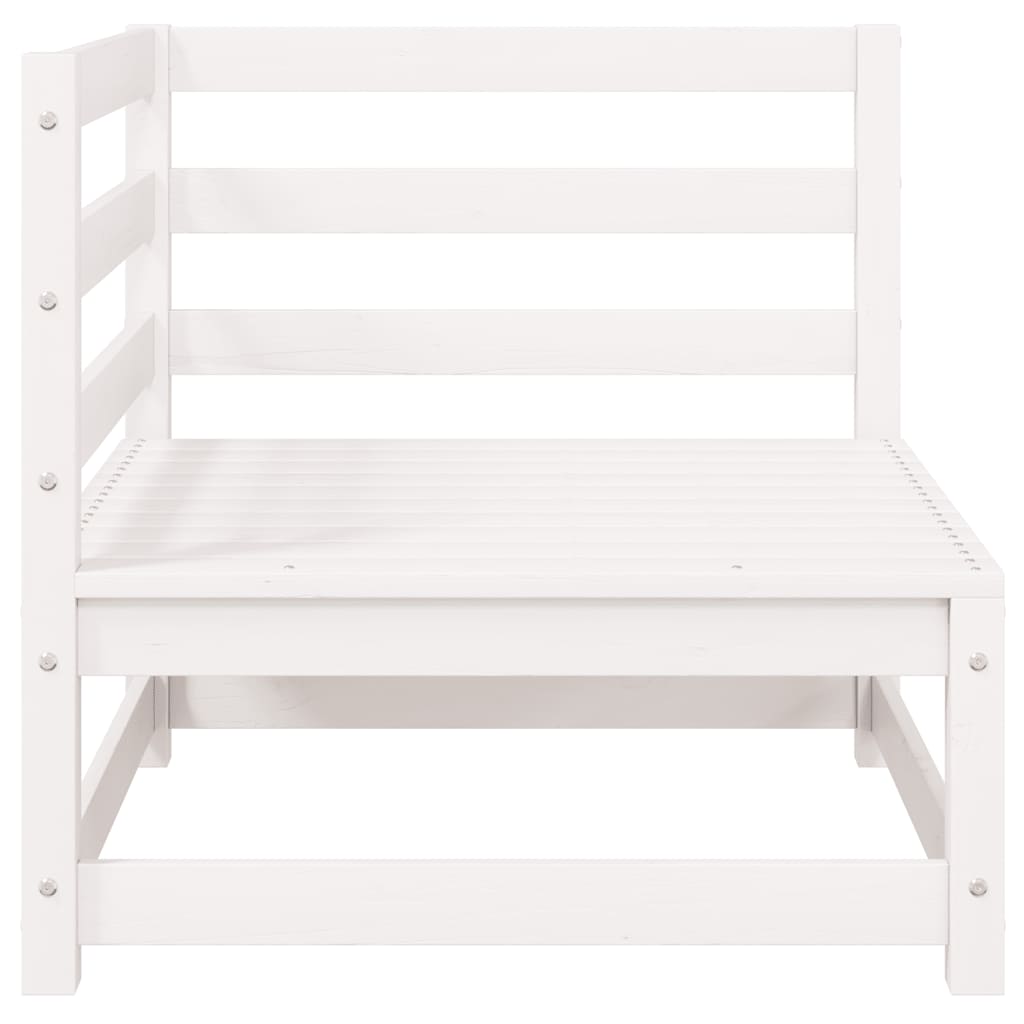 Divano Angolare da Giardino Bianco in Legno Massello di Pino