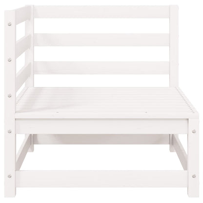 Divano Angolare da Giardino Bianco in Legno Massello di Pino