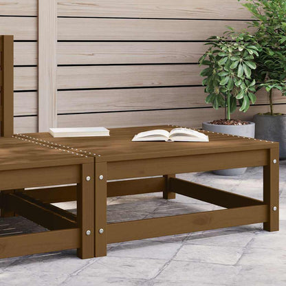 Poggiapiedi da Giardino 70x70x30 cm ambra in Legno di Pino
