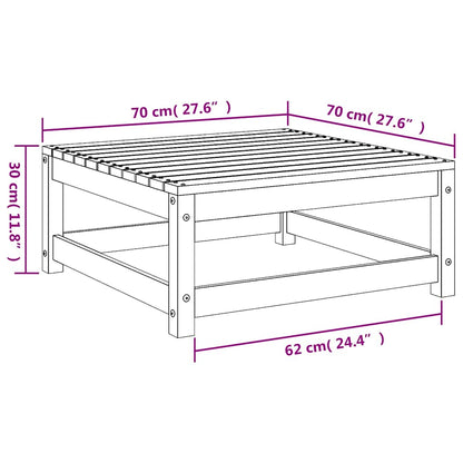 Poggiapiedi da Giardino 70x70x30 cm ambra in Legno di Pino
