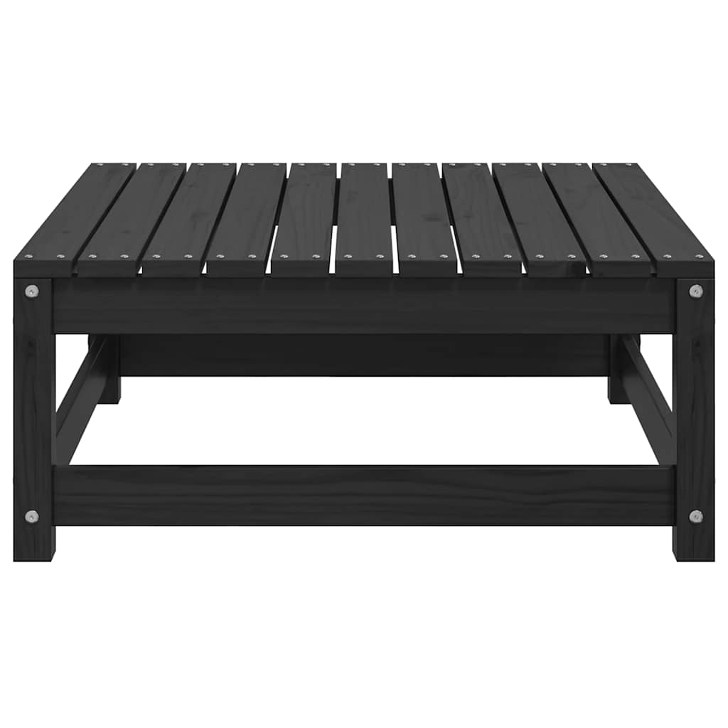 Poggiapiedi da Giardino 70x70x30 cm Nero Legno Massello di Pino - homemem39