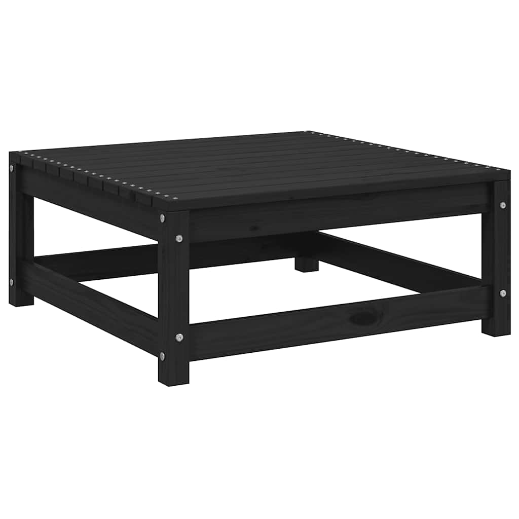 Poggiapiedi da Giardino 70x70x30 cm Nero Legno Massello di Pino - homemem39