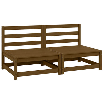 Divani Centrali da Giardino 2pz Ambra in Legno Massello di Pino