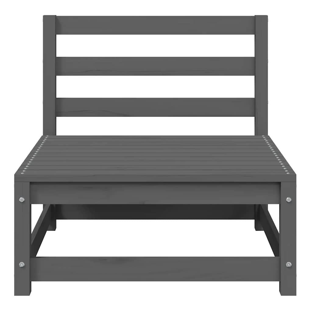 Set Divani da Giardino 2 pz Grigio in Legno Massello di Pino | homemem39