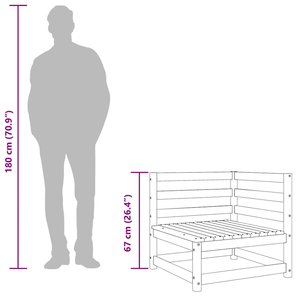 Set Divani da Giardino 2 pz Ambra in Legno Massello di Pino - homemem39