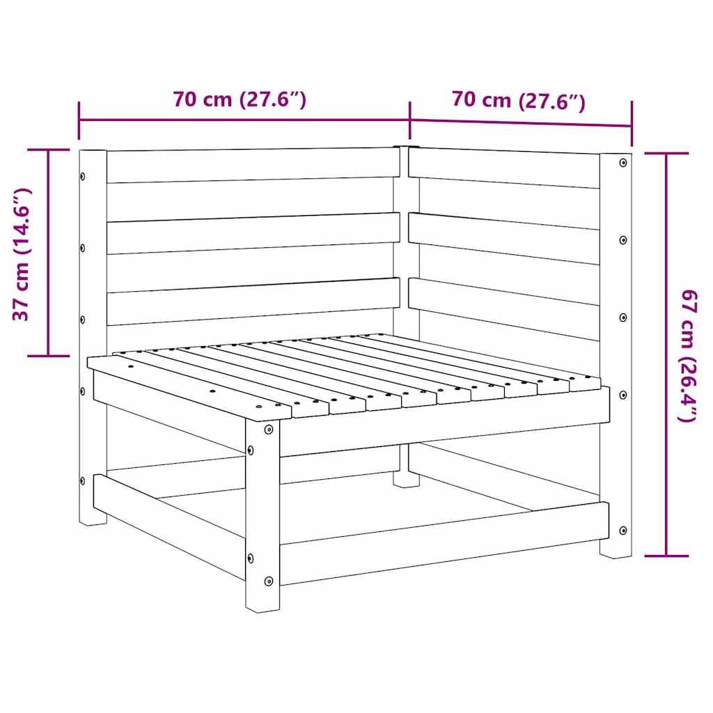 Set Divani da Giardino 2 pz Ambra in Legno Massello di Pino - homemem39