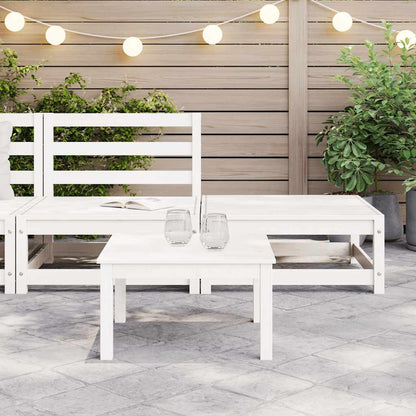 Set Divani da Giardino 2 pz Bianchi in Legno Massello di Pino - homemem39