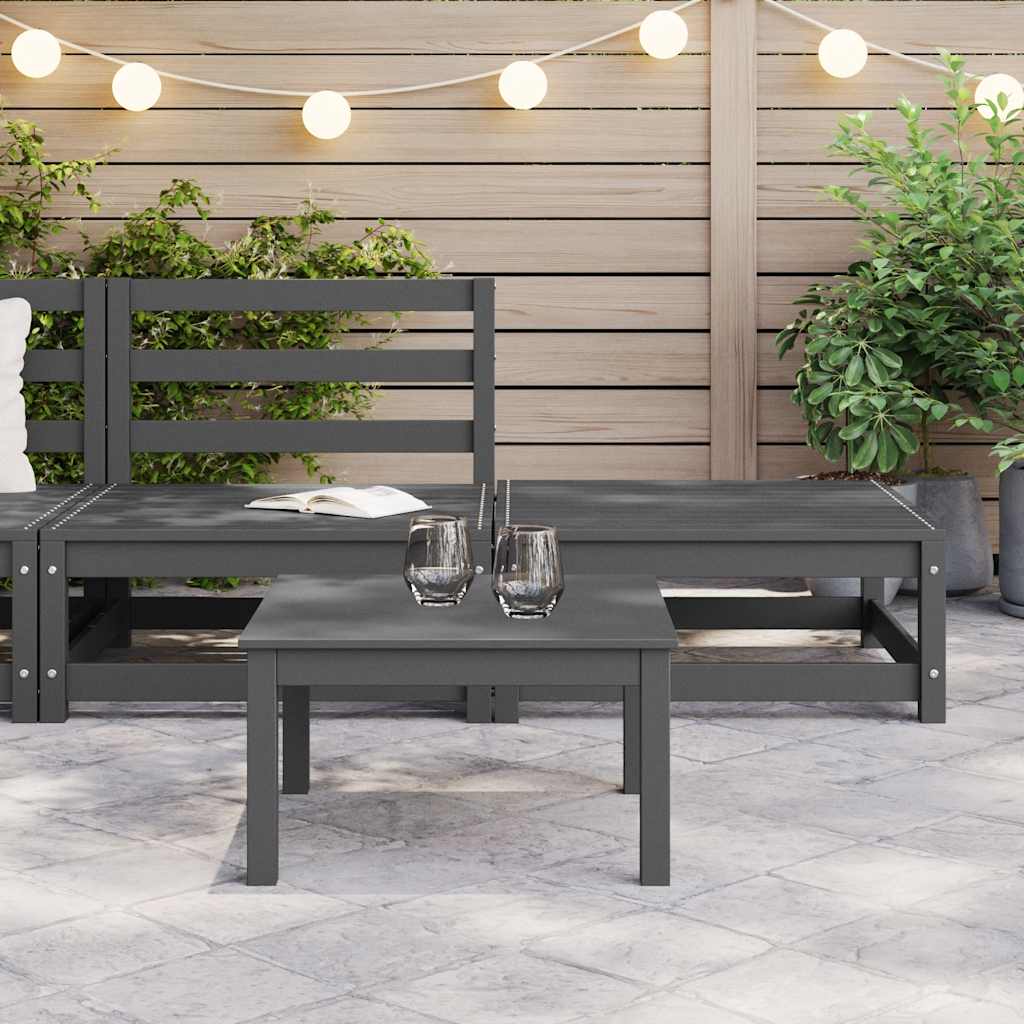 Set Divani da Giardino 2 pz Grigio in Legno Massello di Pino