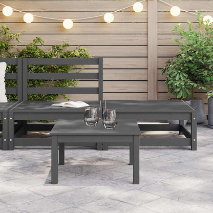 Set Divani da Giardino 2 pz Grigio in Legno Massello di Pino