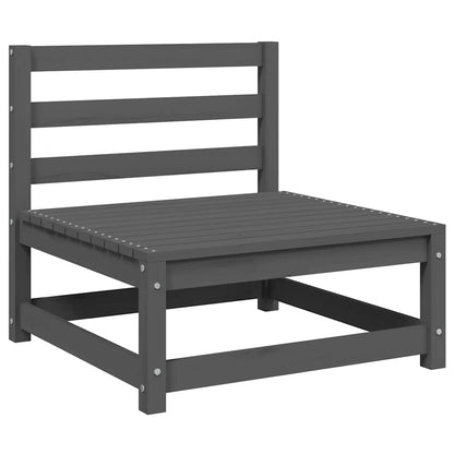 Set Divani da Giardino 2 pz Grigio in Legno Massello di Pino