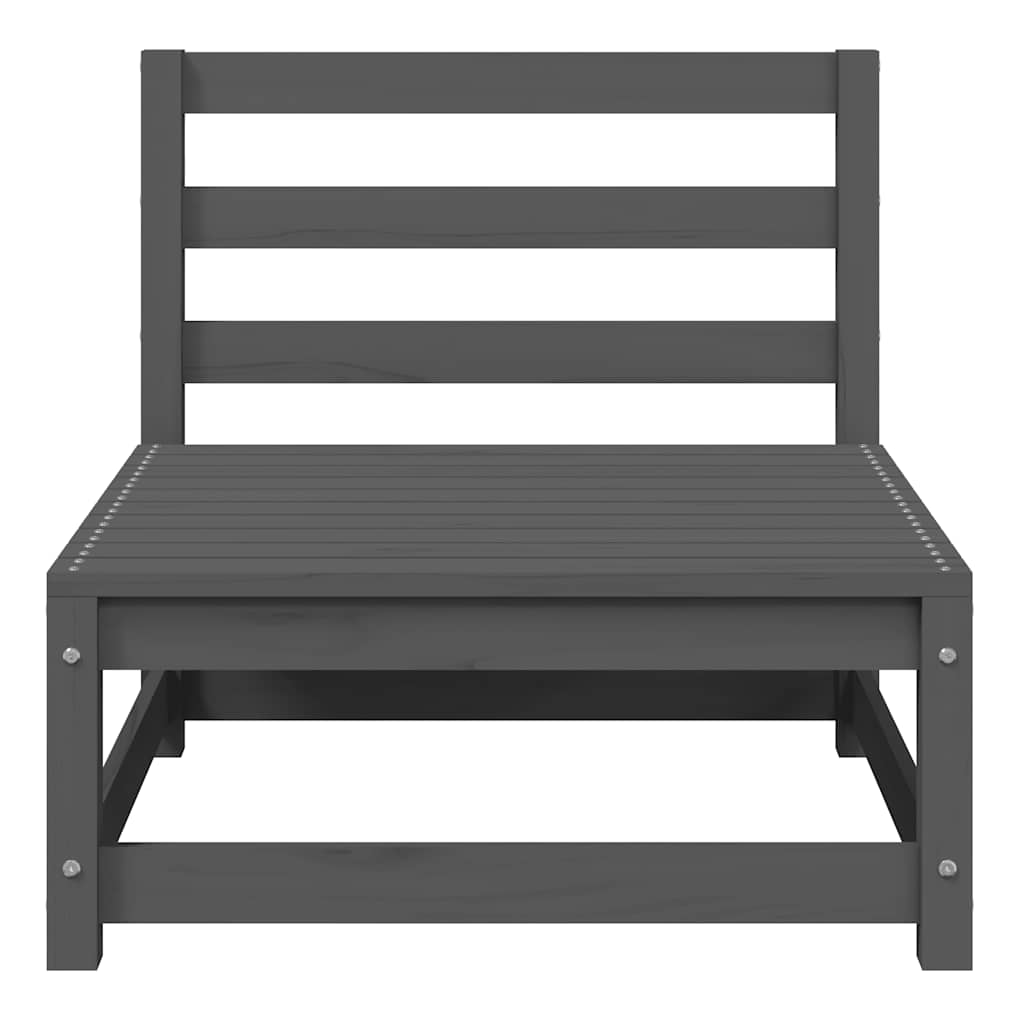 Set Divani da Giardino 2 pz Grigio in Legno Massello di Pino