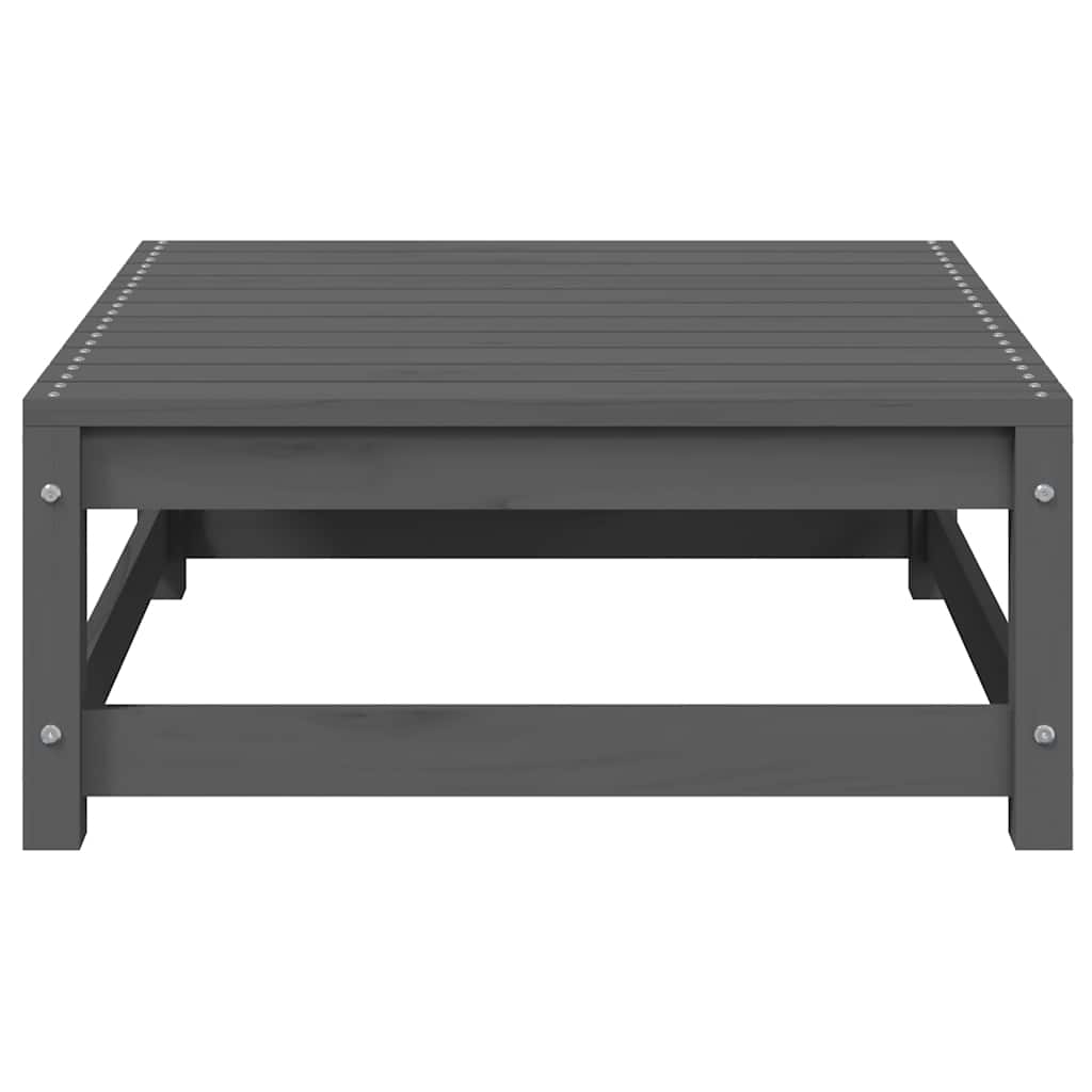 Set Divani da Giardino 2 pz Grigio in Legno Massello di Pino