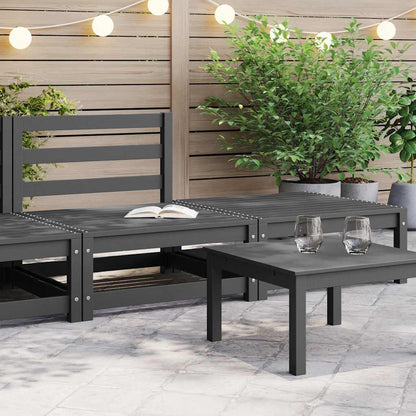 Set Divani da Giardino 2 pz Grigio in Legno Massello di Pino