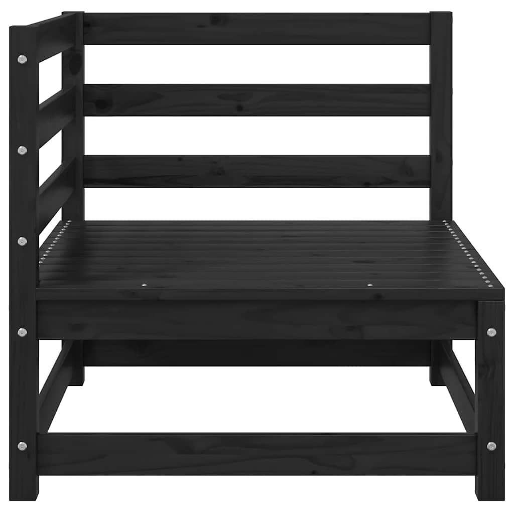 Set Divani da Giardino 3 pz Nero in Legno Massello di Pino - homemem39