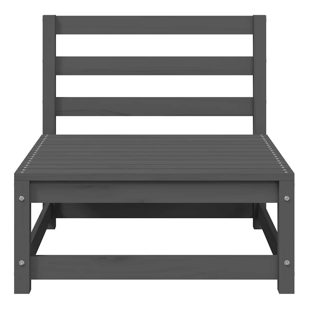 Set Divani da Giardino 3 pz Grigi in Legno Massello di Pino - homemem39