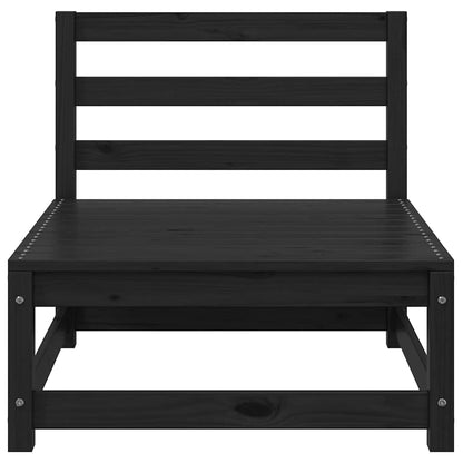 Set Divani da Giardino 3 pz Nero in Legno Massello di Pino - homemem39