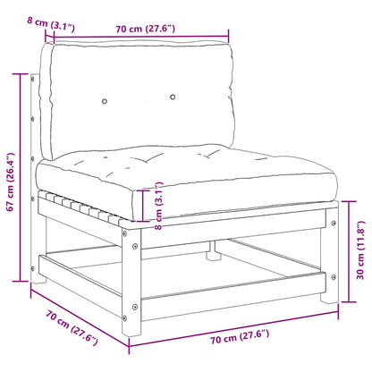 Divano Centrale da Giardino e Cuscini Antracite Massello Pino - homemem39