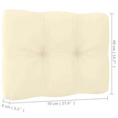 Divano Centrale da Giardino con Cuscini Crema Massello di Pino