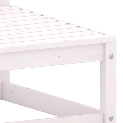Sgabello da Giardino Bianco con Cuscino in Massello di Pino | homemem39