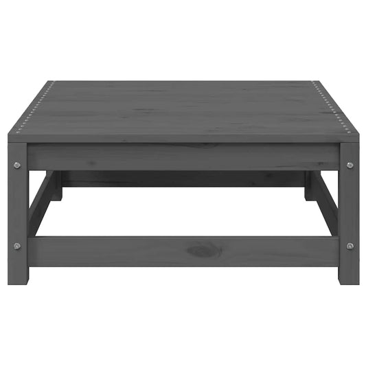 Sgabello da Giardino con Cuscino Grigio Legno Massello di Pino | homemem39