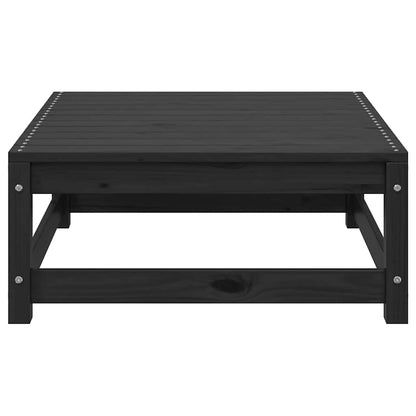 Sgabello da Giardino con Cuscino Nero in Legno Massello di Pino - homemem39