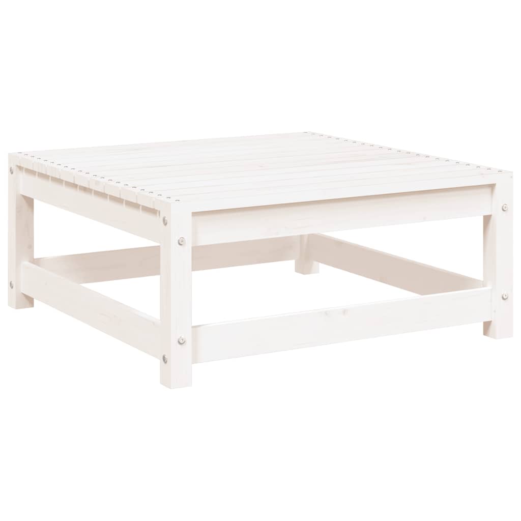 Poggiapiedi da Giardino con Cuscini 2 pz Bianchi in Legno Pino | homemem39