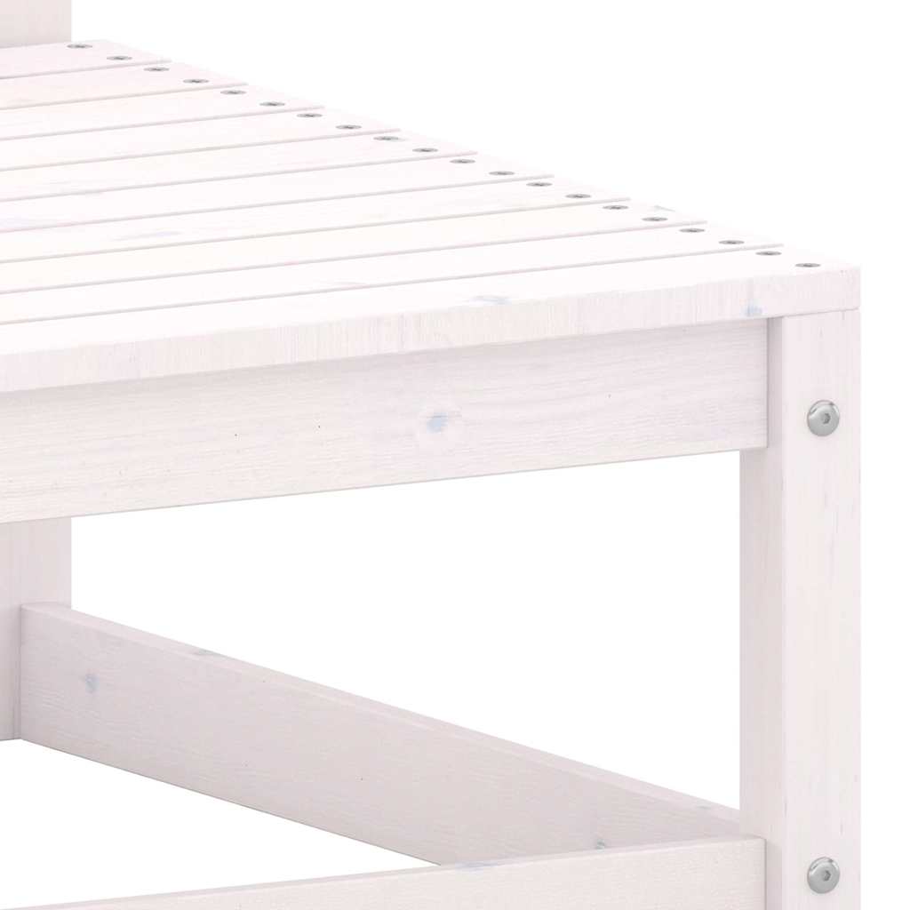 Poggiapiedi da Giardino con Cuscini 2 pz Bianchi in Legno Pino | homemem39