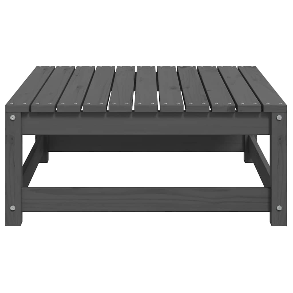 Poggiapiedi da Giardino con Cuscini 2 pz Bianchi in Legno Pino