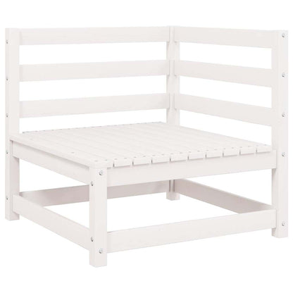 Set Divani da Giardino 2 pz Cuscini Bianchi Massello di Pino