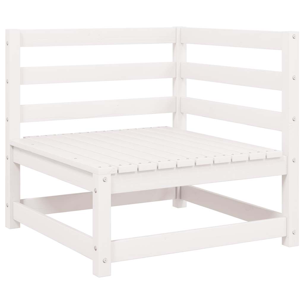 Set Divani da Giardino 2 pz Cuscini Bianchi Massello di Pino | homemem39