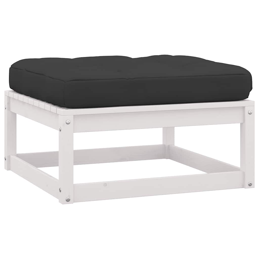 Set Divani da Giardino 2 pz Cuscini Legno Massello Pino Bianco | homemem39