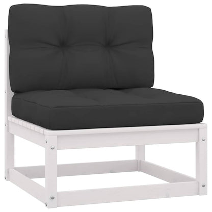Set Divani da Giardino 2 pz Cuscini Bianchi Massello di Pino | homemem39