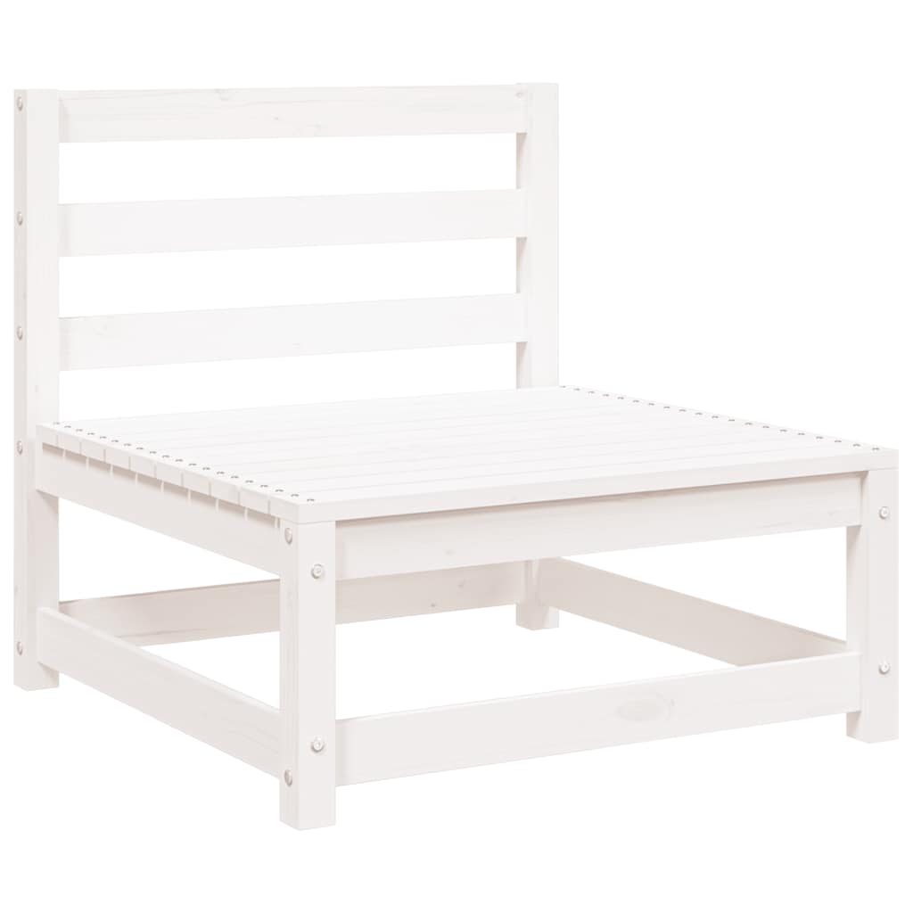 Set Divani da Giardino 2 pz Cuscini Bianchi Massello di Pino | homemem39