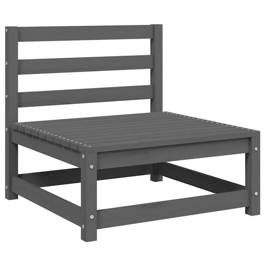 Set Divani da Giardino 2 pz con Cuscini Grigio Massello di Pino | homemem39